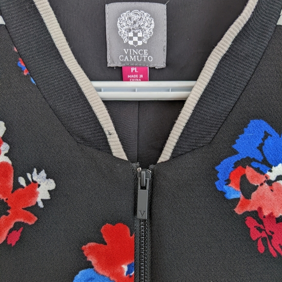 VINCE CAMUTO (Petite) Floral Bomber Jacket, LARGE - Picture 8 of 9